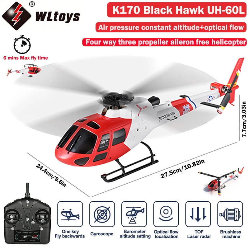 Rc Helicopter Gas - เฮลิคอปเตอร์บังคับวิทยุ WLtoys 4CH K150-AS350, มอเตอร์ไร้แปรงถ่าน 1106