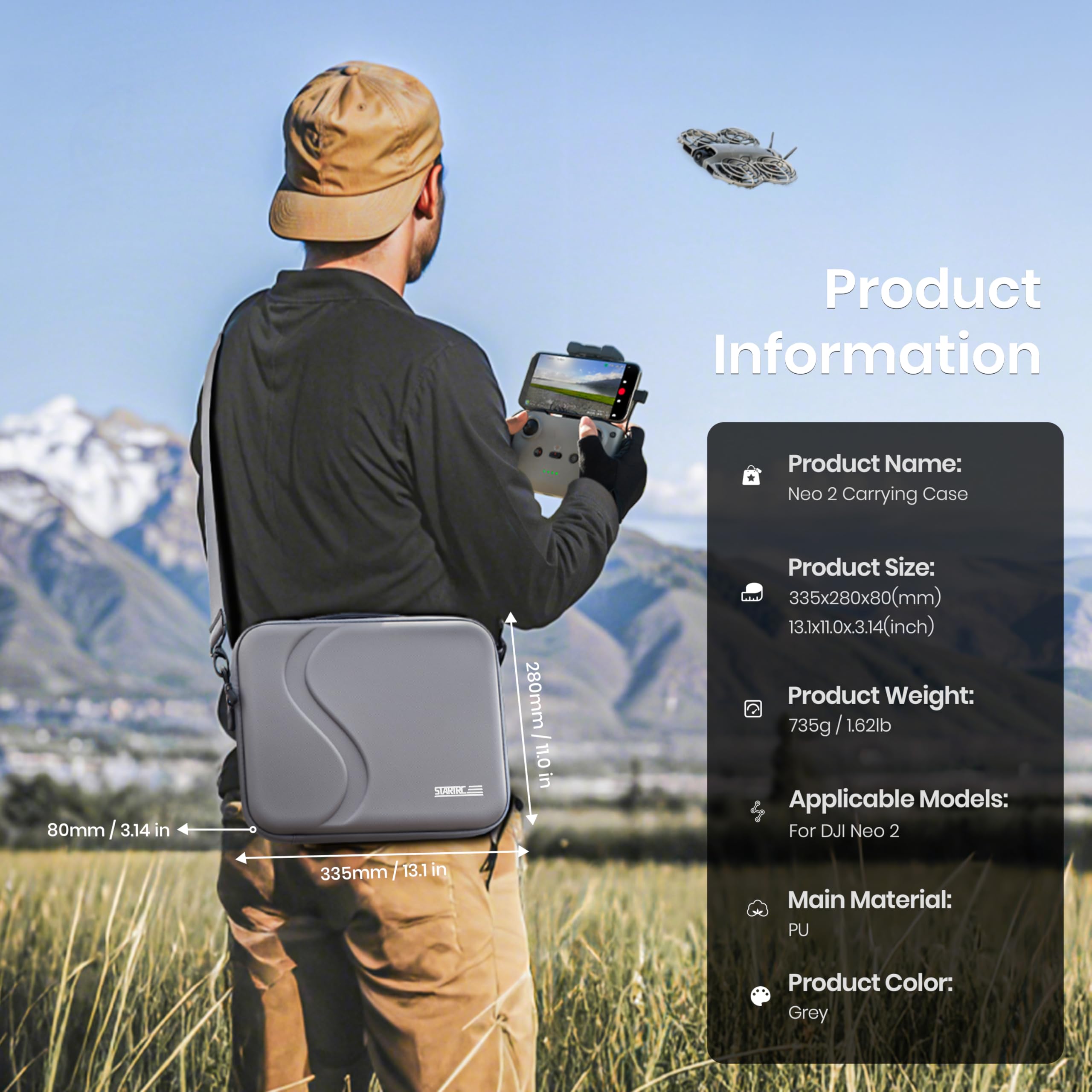 Rc Helicopter Bag - กระเป๋าใส่อุปกรณ์เสริม DJI Neo 2 | กระเป๋าสะพายป้องกันแบบพกพา
