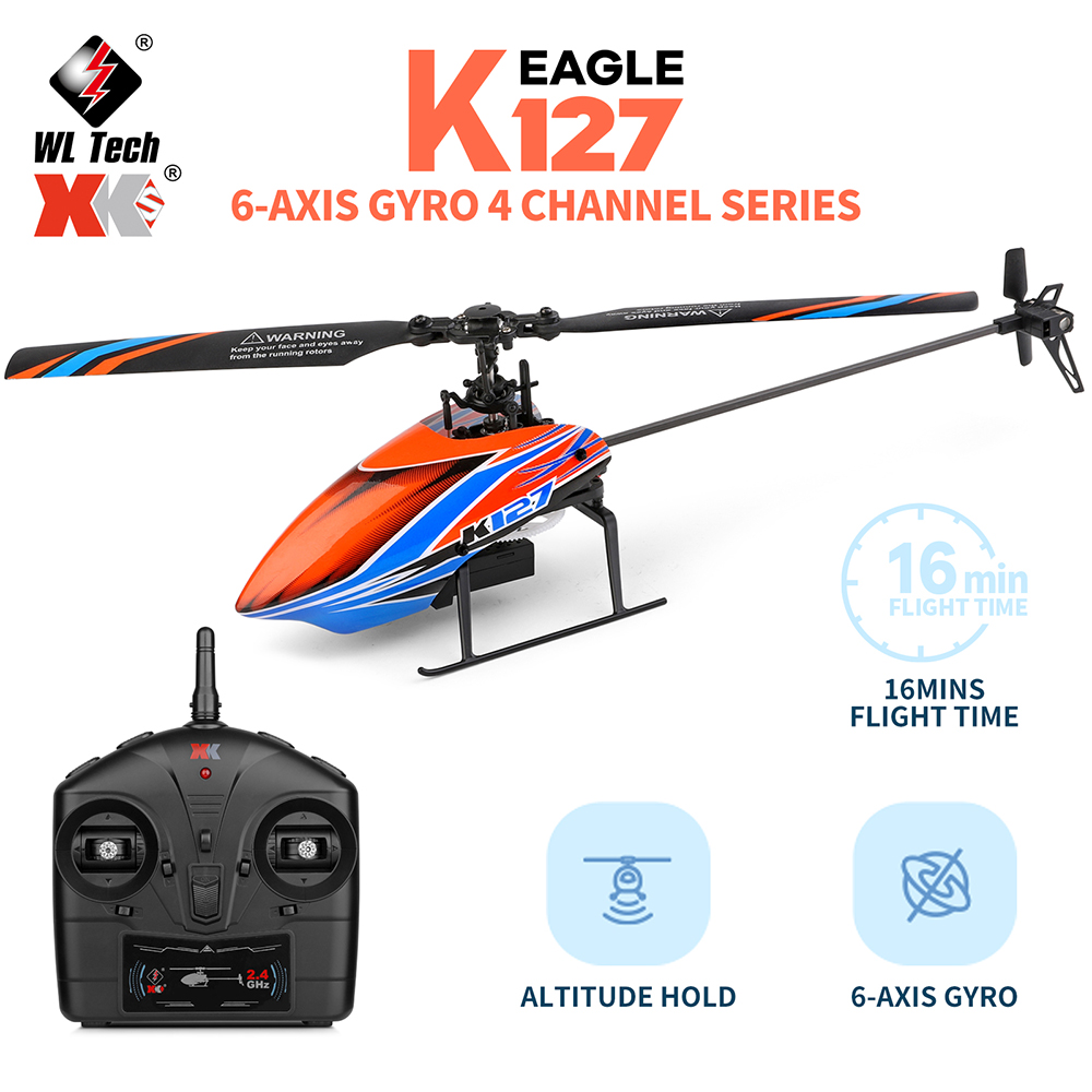 WLtoys XK K127 2.4G 4CH 6-Aixs - Rc Helicopter Nitro บทวิจารณ์และราคา
